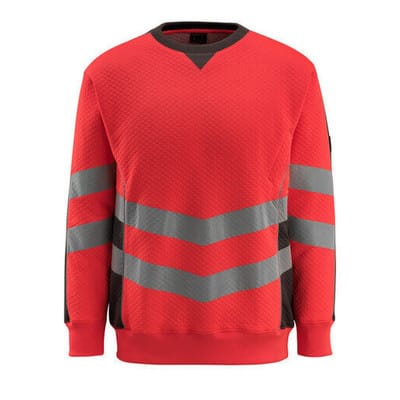 Wigton Sweatshirt SAFE SUPREME, hi-vis Rot/Dunkelanthrazit, Größe M