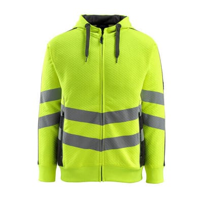 Corby Kapuzensweatshirt mit Reißverschluss - SAFE SUPREME - hi-vis Gelb/Schwarz, Gr. M