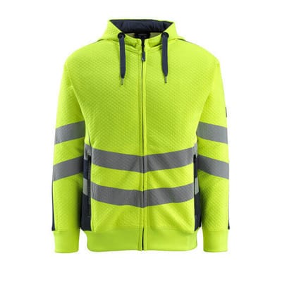 Corby Kapuzensweatshirt mit Reißverschluss - SAFE SUPREME - hi-vis Gelb/Schwarzblau, Gr. S