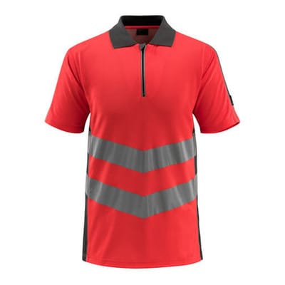 Murton Polo-Shirt SAFE SUPREME, hi-vis Rot/Dunkelanthrazit, Größe L