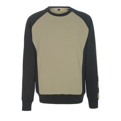Sweatshirt UNIQUE, Hellkhaki/Schwarz, Größe 2XL