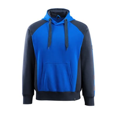 Kapuzensweatshirt UNIQUE, Kornblau/Schwarzblau, Größe M