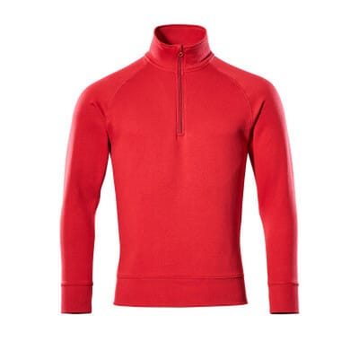 Sweatshirt mit kurzem Reißverschluss CROSSOVER, Rot, Größe 2XL