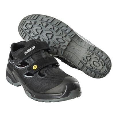 Sicherheitssandale FOOTWEAR FLEX, Schwarz/Silber, Größe 1047