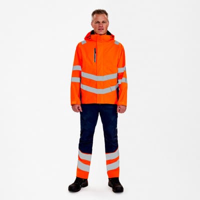 Safety Shelljacke, orange/blue ink, Gr. XL