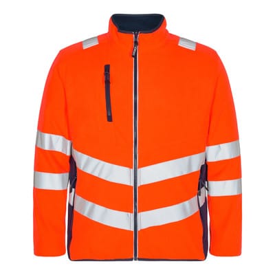 Safety Fleecejacke, orange/blue ink, Gr. L
