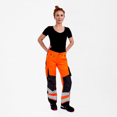 Safety Light Damenhose, orange/anthrazit grau, Gr. 46