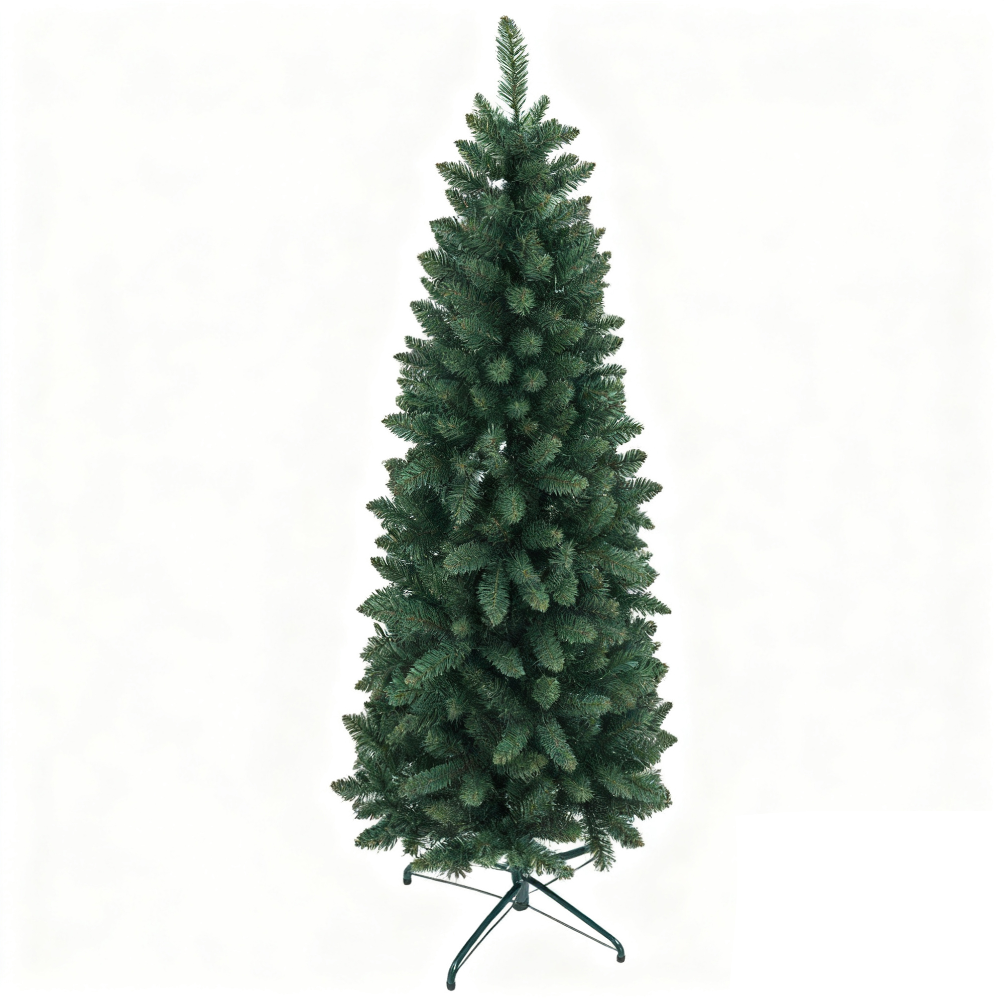 Künstlicher Weihnachtsbaum, 183 Cm Hoch, Mit 479 Zweigen, Schlankes, Hohes Design Mit Zusammenklappbarem Fuß, Grün
