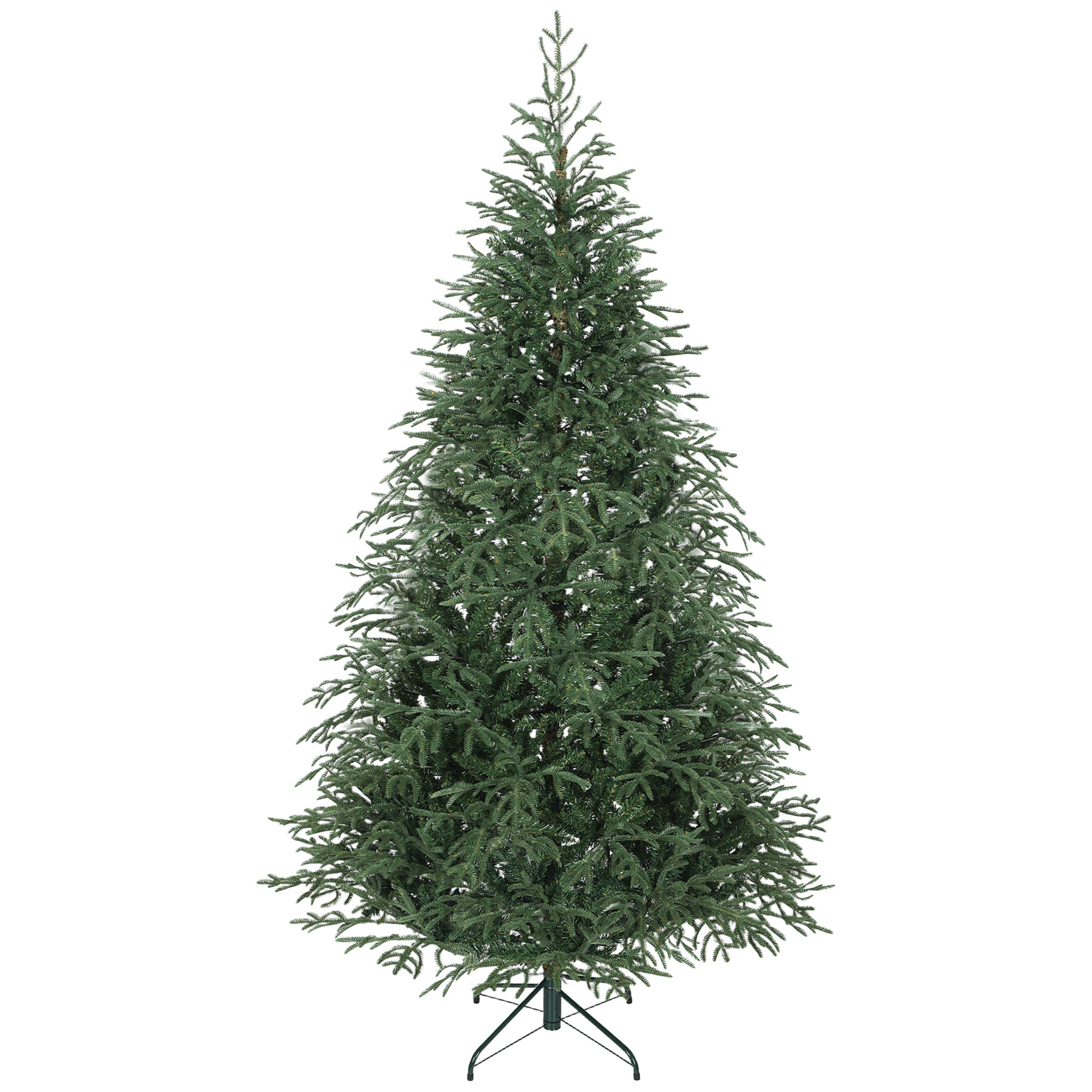 210 Cm Hoher, Feuerhemmender Künstlicher Weihnachtsbaum Mit 2942 Naturgetreuen Zweigen Und Faltbarem Metallfuß