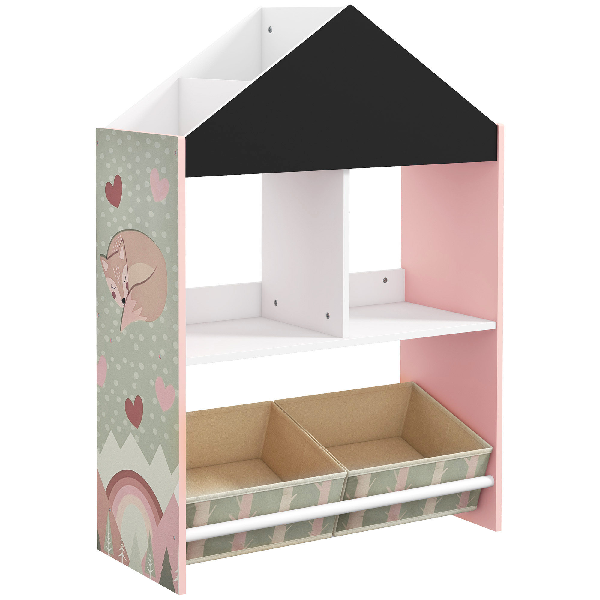 Aufbewahrungsmöbel Für Kinderspielzeug Mit Herausnehmbaren Regalböden Und Schubladen, Rosa