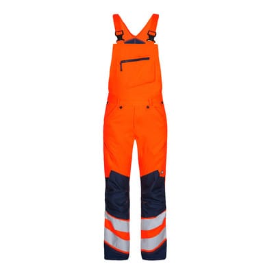 Safety Latzhose, orange/blue ink, Gr. 33