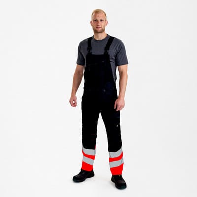 Safety Latzhose, schwarz/rot, Gr. 54