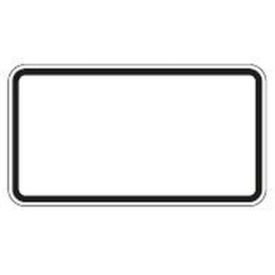 Verkehrszeichen Zusatzzeichen blanko, Grund weiß, Rand schwarz 420x231mm RA2