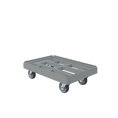 Transportroller KU grau, 610x410 mm, offene Variante, ø 100 TPE