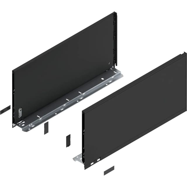 LEGRABOX Zarge, Höhe F (241 mm), NL=500 mm, links/rechts, für LEGRABOX pure, carbonschwarz matt