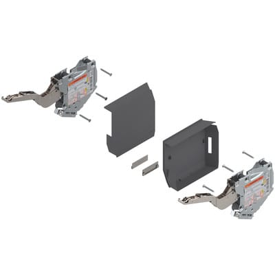 AVENTOS HK-S Hochklappe, Kraftspeicher (Set), LF=400-1000 (bei 2 Stück), für TIP-ON, tiefgrau/inox-g.