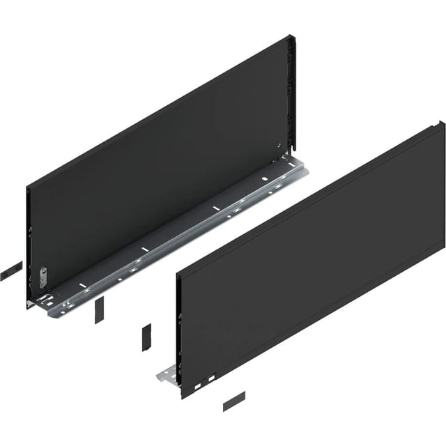LEGRABOX Zarge, Höhe F (241 mm), NL=600 mm, links/rechts, für LEGRABOX pure, carbonschwarz matt