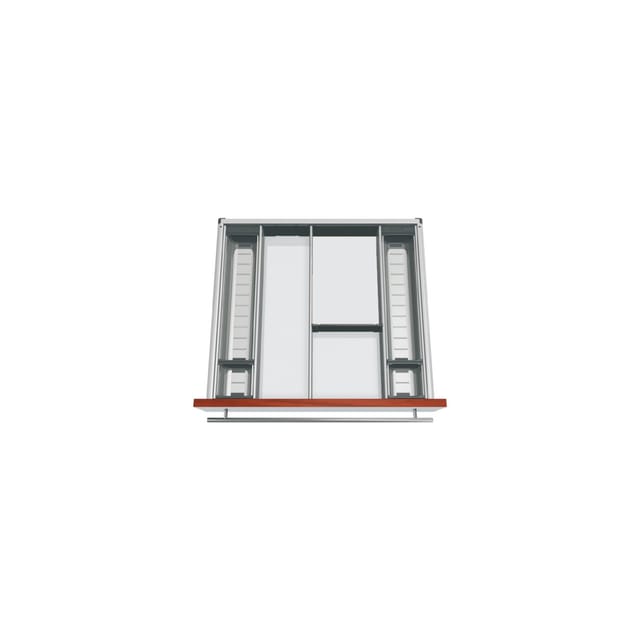 ORGA-LINE Kombi-Set (vollausfüllend), für TANDEMBOX Schubkasten, NL=500 mm, KB=600 mm, inox-gebü/staubgr
