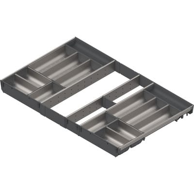ORGA-LINE Schalen-Set (vollausfüllend), für TANDEMBOX Schubkasten, NL=550 mm, KB=900 mm, inox-gebü/staubgr