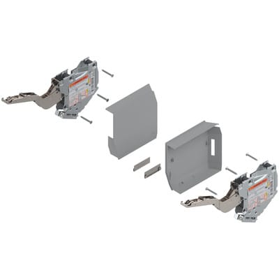 AVENTOS HK-S Hochklappe, Kraftspeicher (Set), LF=400-1000 (bei 2 Stück), für TIP-ON, hellgrau/inox-g.