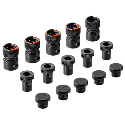 Schnellspannfutterset (5 Stk., Futter, Aufnahme, Abdeckung) für MINIDRILL / MINIPRESS, links/rechts, brüniert