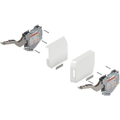 AVENTOS HK-S Hochklappe, Kraftspeicher (Set), LF=400-1000 (bei 2 Stück), für TIP-ON, seidenweiss/inox-g.