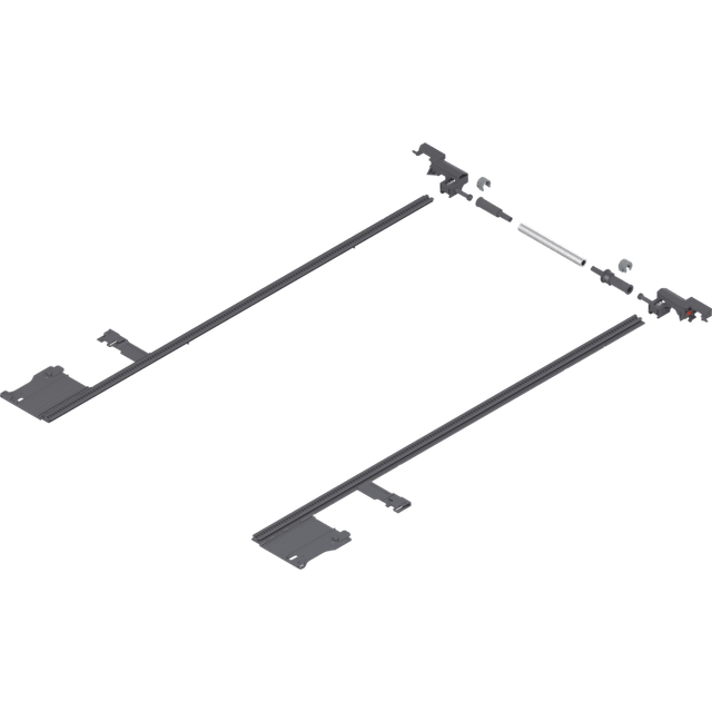 LEGRABOX Seitenstabilisierung, NL=650 mm, KB=1400 mm, Vollauszug, zum Ablängen, R7037 staubgrau
