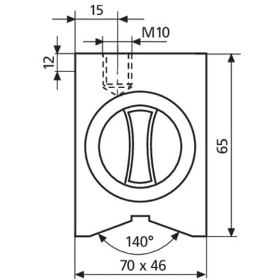 815 YM Schalt-Magnetfuß LxBxH 70x46x65mm M10 ca.450 N