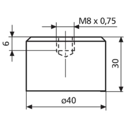 815 YP Magnetfuß Ø 40 x 30 mm M8x0,75 ca.450 N