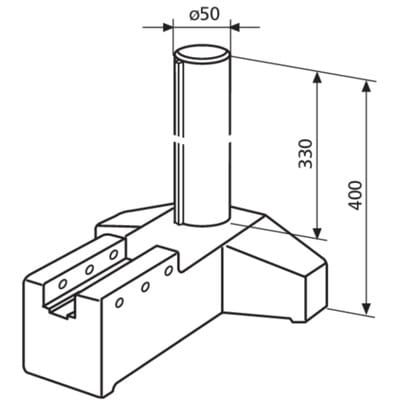 827 b 5 Präz. Messtisch-Fuß mit Säule Ø 50 x 330 mm