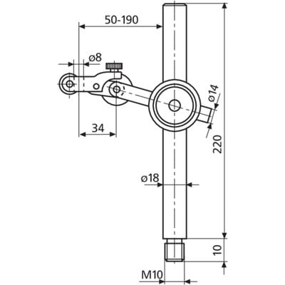 815 XMB Messgestänge Höhe 220 mm Ausl. 190 mm M10