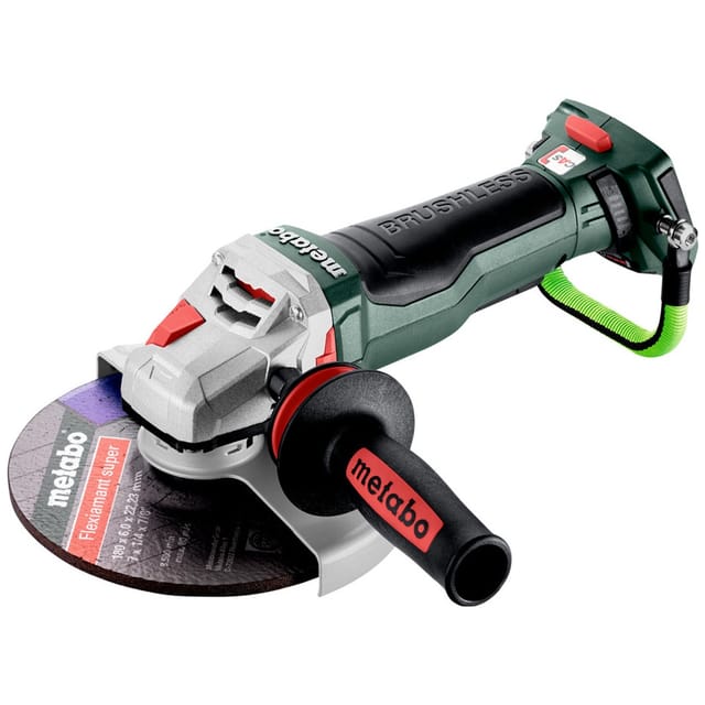 Akku-Winkelschleifer WPBA 18 LTX BL 15-180 Quick DS (601746840), mit Bremse, Schnellspannmutter, drehbarem Akkupack, Totmannschalter, metaBOX 165 L
