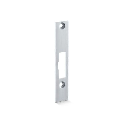 Flachschließblech, Edelstahl gebürstet, DIN L/R, Stulp eckig, 130mm hoch