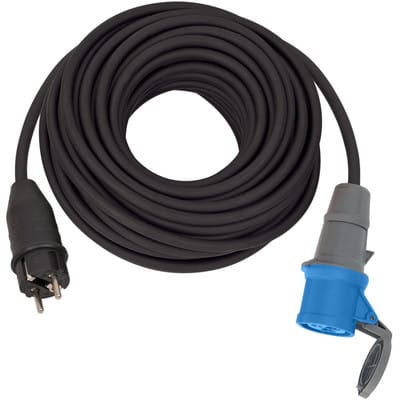 Industrie CEE Verlängerungskabel 230V IP44 25m H07RN-F 3G2,5 CEE 230V/16A Schutzkontakt-Stecker und CEE-Kupplung