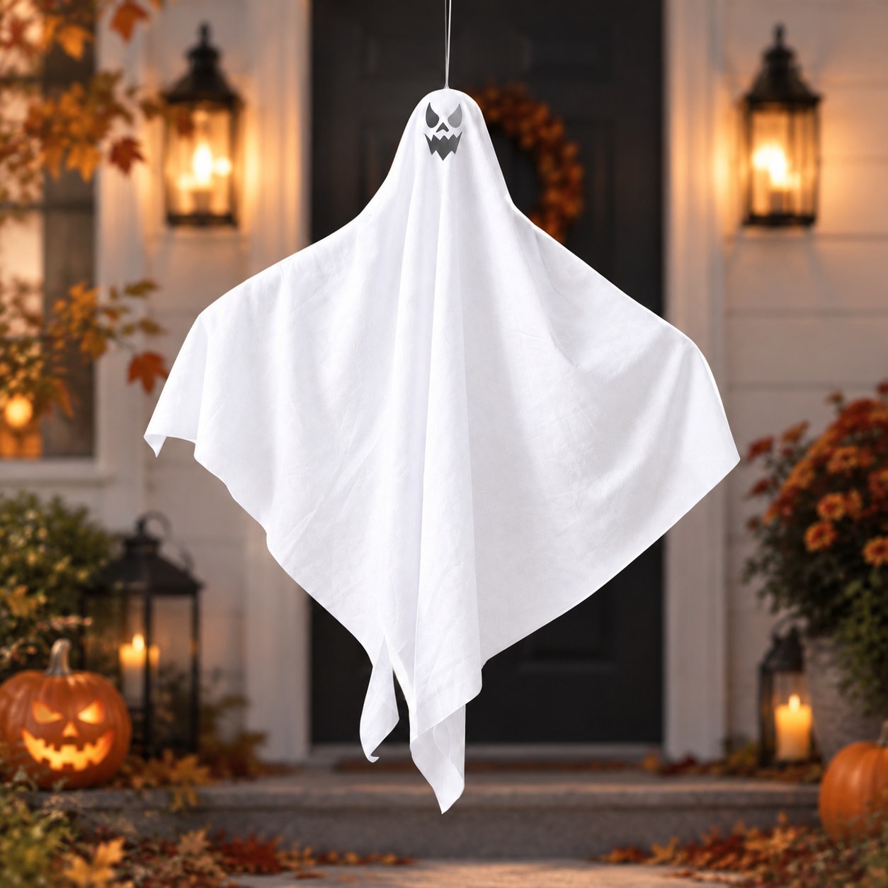 Fantôme Suspendu Décoration Halloween , Ornement Fantôme Blanc En Tissu, Accessoire De Fête Pour Extérieur Et Intérieur