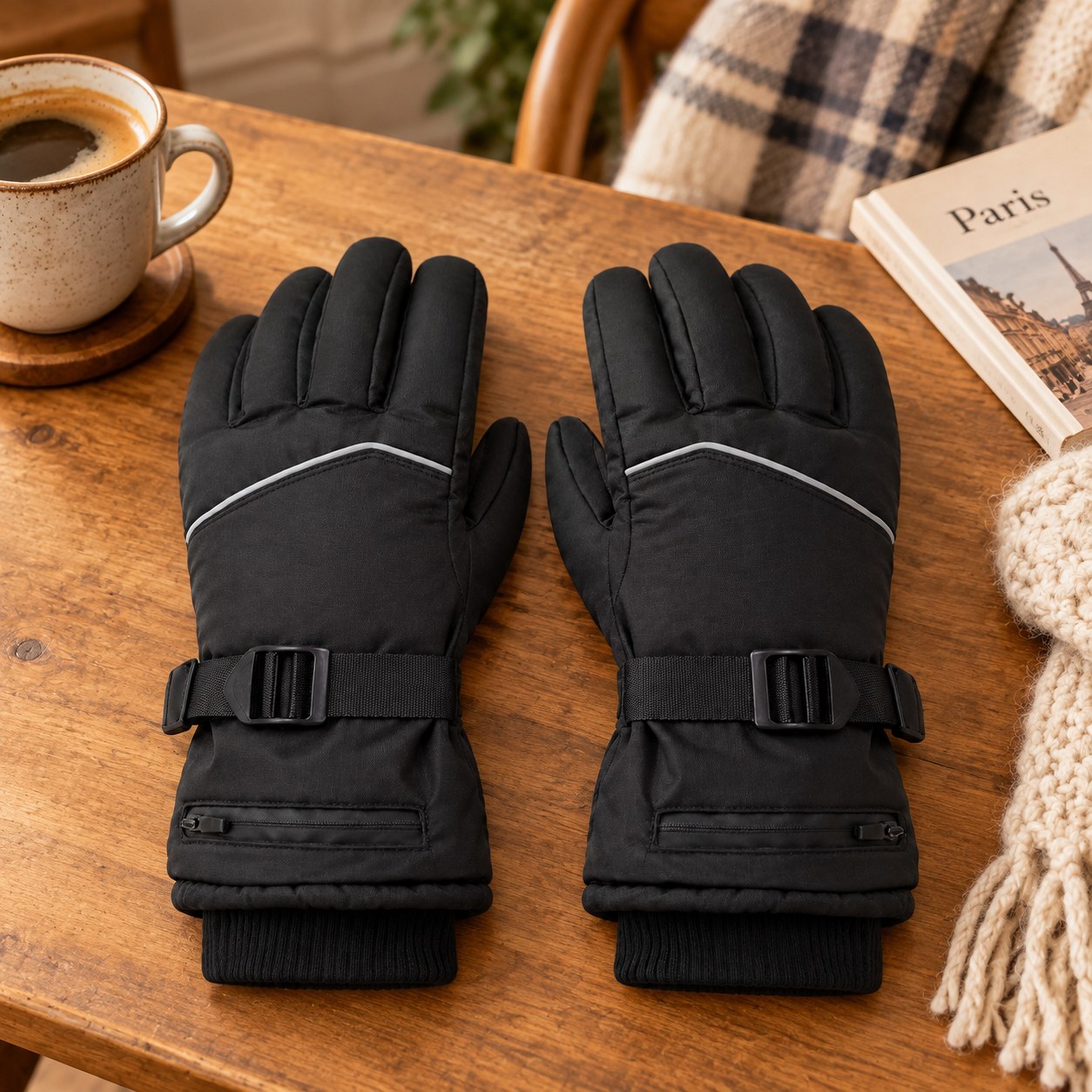 Gants Électrothermiques Noirs, Chauffage Rapide Fibre Carbone, Gants Chauds Écran Tactile Pouce-index Pour Cyclisme, Patrouille, Randonnée Hiver