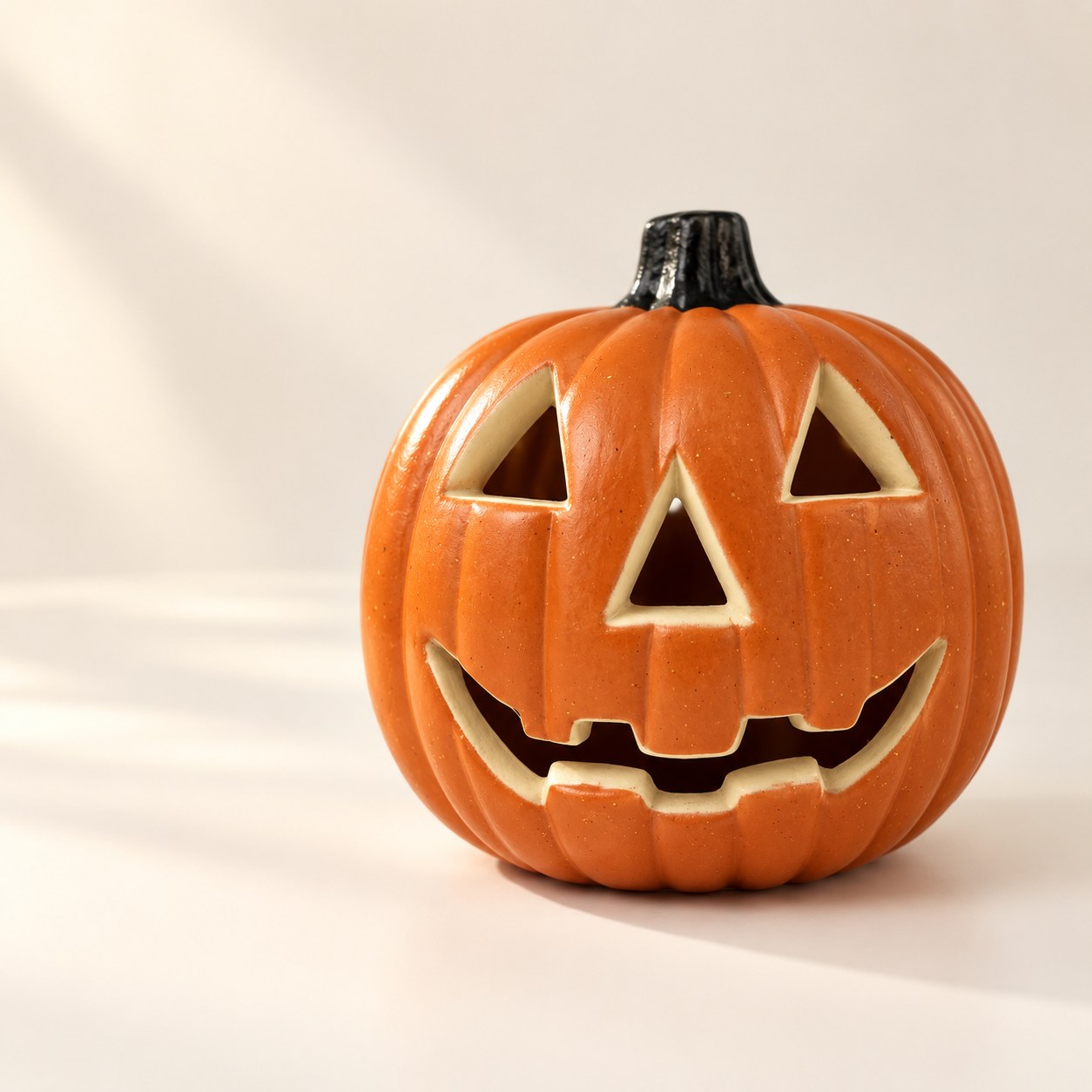 Citrouille Lumineuse D'Halloween , Décoration Orange À Visage Sculpté, 22×21×22cm, Lampe De Table Festive