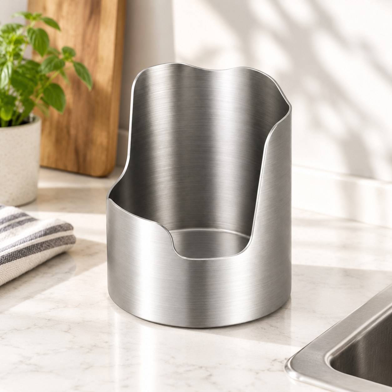 Support De Couvercle De Casserole En Acier Inoxydable, Rangement Vertical Gain De Place, Nettoyage Facile En Un Rinçage Sans Dépôt De Saleté, Pour Plan De Travail De Cuisine