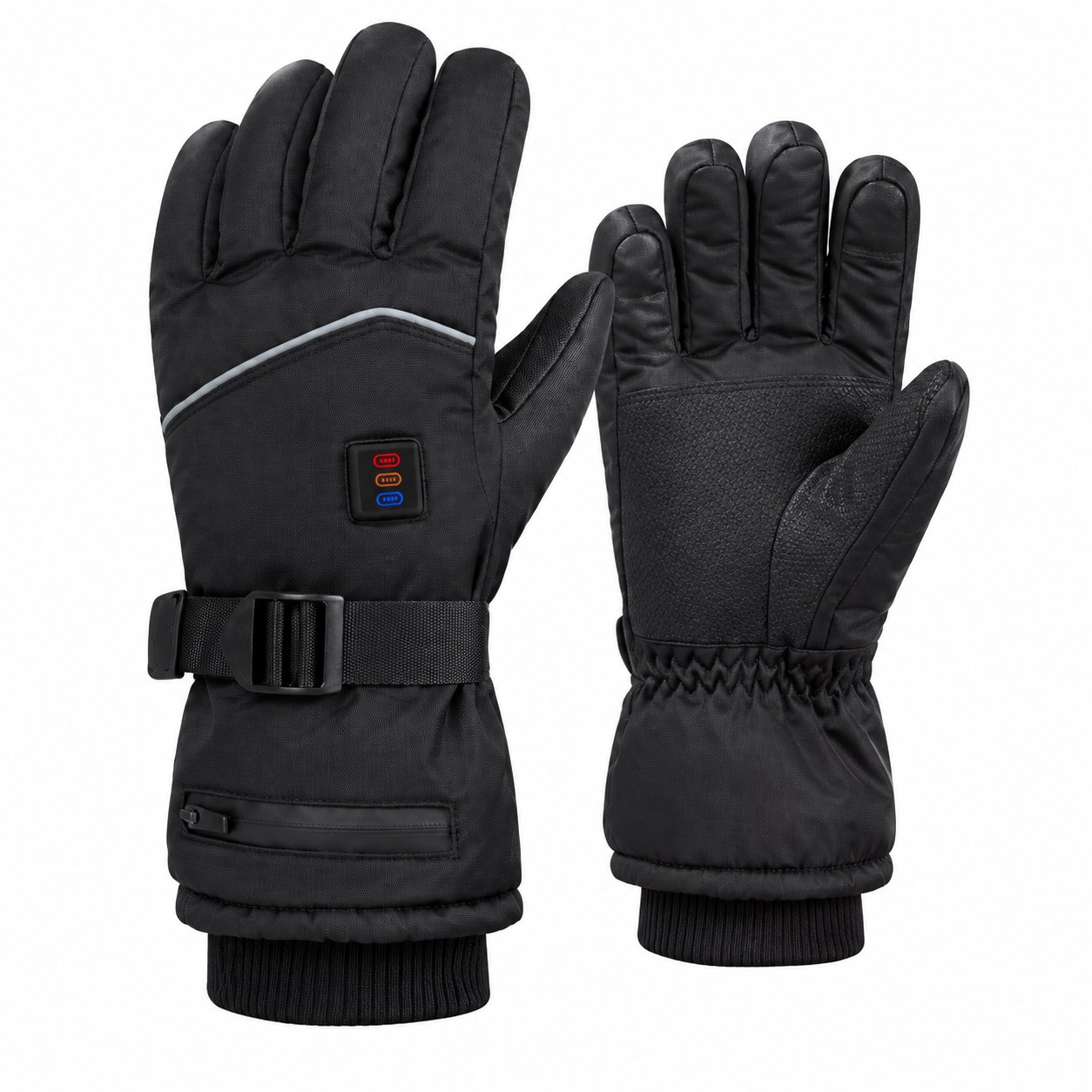 Gants Chauffants Électriques Noirs, Taille Unique, 3 Niveaux De Température, Écran Tactile, Protection Contre Le Vent Pour Moto Ski Livraison