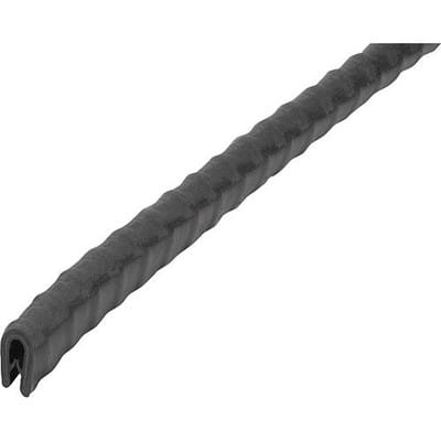 KANTENSCHUTZPROFIL OHNE DICHTUNG 20000X6X8, FORM:D, PVC SCHWARZ