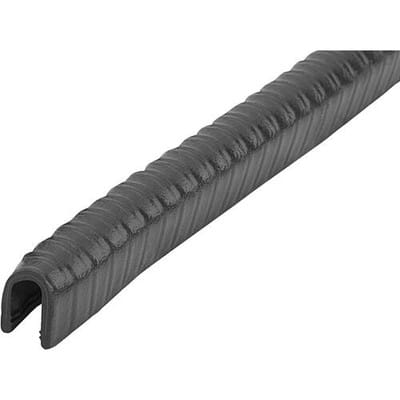 KANTENSCHUTZPROFIL OHNE DICHTUNG 10000X12X15, FORM:E, PVC SCHWARZ