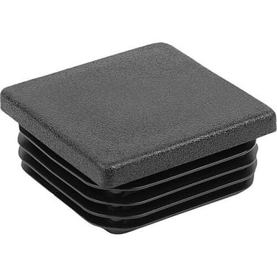 VERSCHLUSSSTOPFEN FÜR QUADRATISCHE ROHRE A=90, FORM:B, POLYETHYLEN SCHWARZ