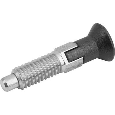 ARRETIERBOLZEN ECO GR.0 D1=M06X0,75, D=4, FORM:C M.RASTNUT, O.KONTERMUTTER, EDELSTAHL UNGEHÄRTET, KOMP:THERMOPLAST