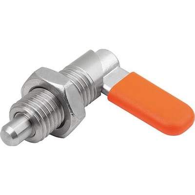 SPERRRIEGEL, D=8, M20X1,5, FORM:D M. GEW.HÜLSE/MUTTER/KAPPE, EDELSTAHL BLANK, KOMP:POLYPROPYLEN ORANGE RAL2004