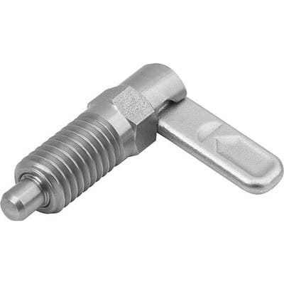 SPERRRIEGEL MIT ANSCHLAG, RECHTS, D=10, M20X1,5, FORM:A MIT GEWINDEHÜLSE, EDELSTAHL BLANK
