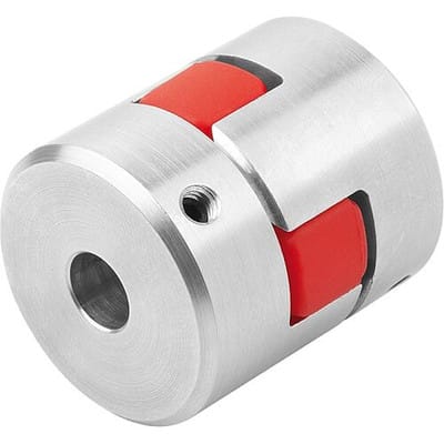 ELASTOMER-KLAUENKUPPLUNG KLEMMUNG MIT GEWINDESTIFT GR.14, D1=8, D2=14, L=35, ALUMINIUM, KOMP:POLYURETHAN, BLAU, D4=30