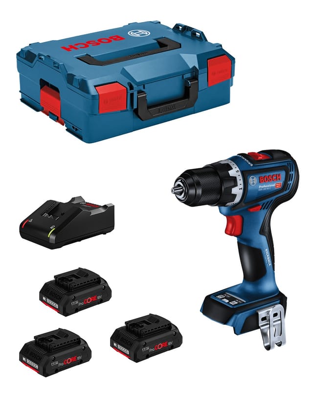 Professional Set: Akku-Bohrschrauber GSR 18V-90 C, 3 x ProCORE18V 4.0Ah, L-BOXX