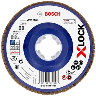 X-LOCK-Fächerschleifscheibe X551, Expert for Metal, K: 60, 125 mm (2608619816)