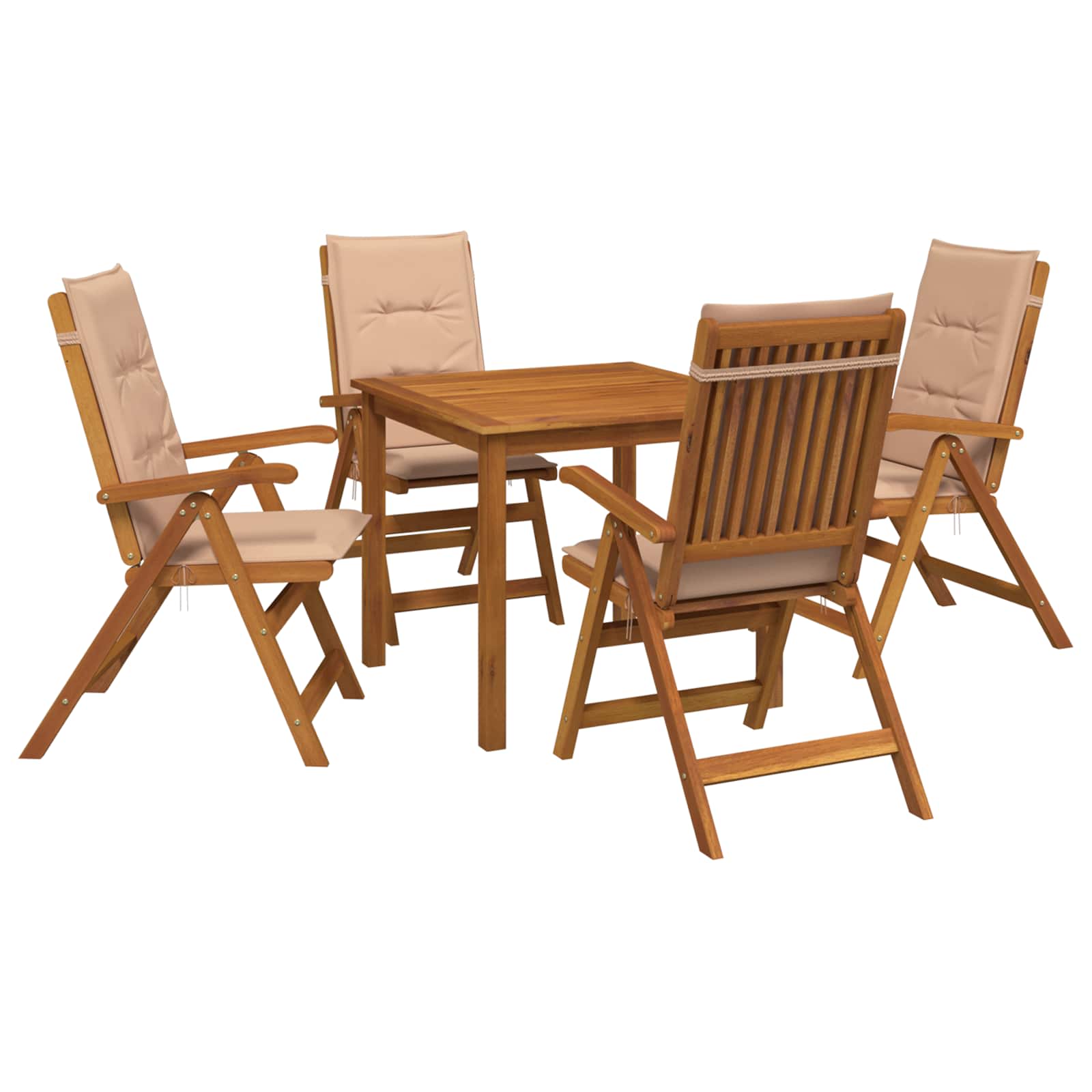 5-teiliges Garten-esszimmer-set 4-sitzer Beige Vidaxl