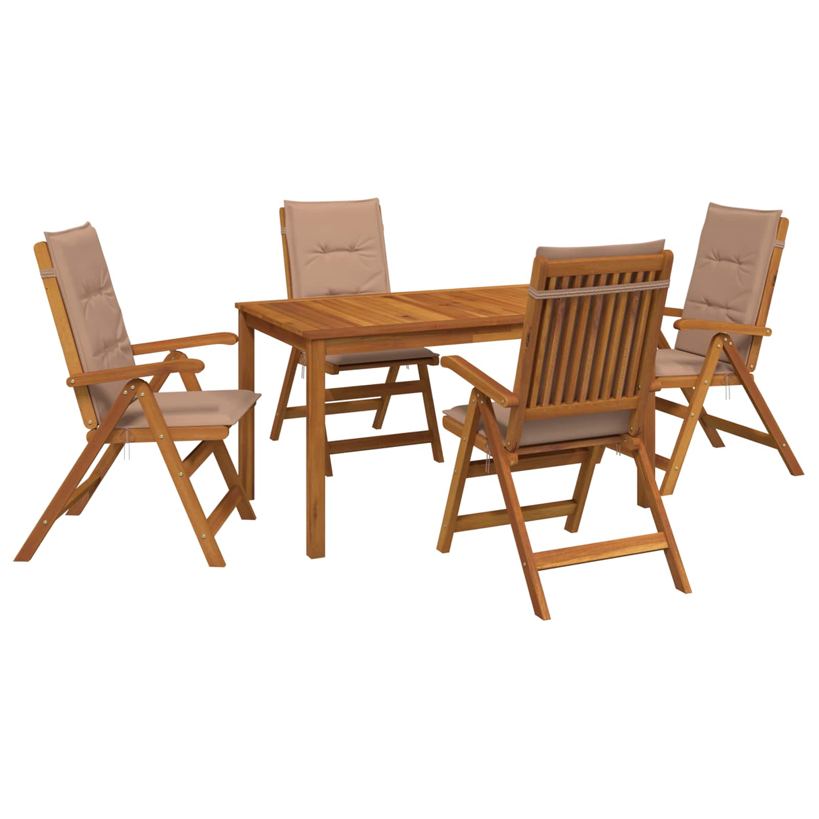 5-teiliges Garten-esszimmer-set 4-sitzer Taupe Vidaxl